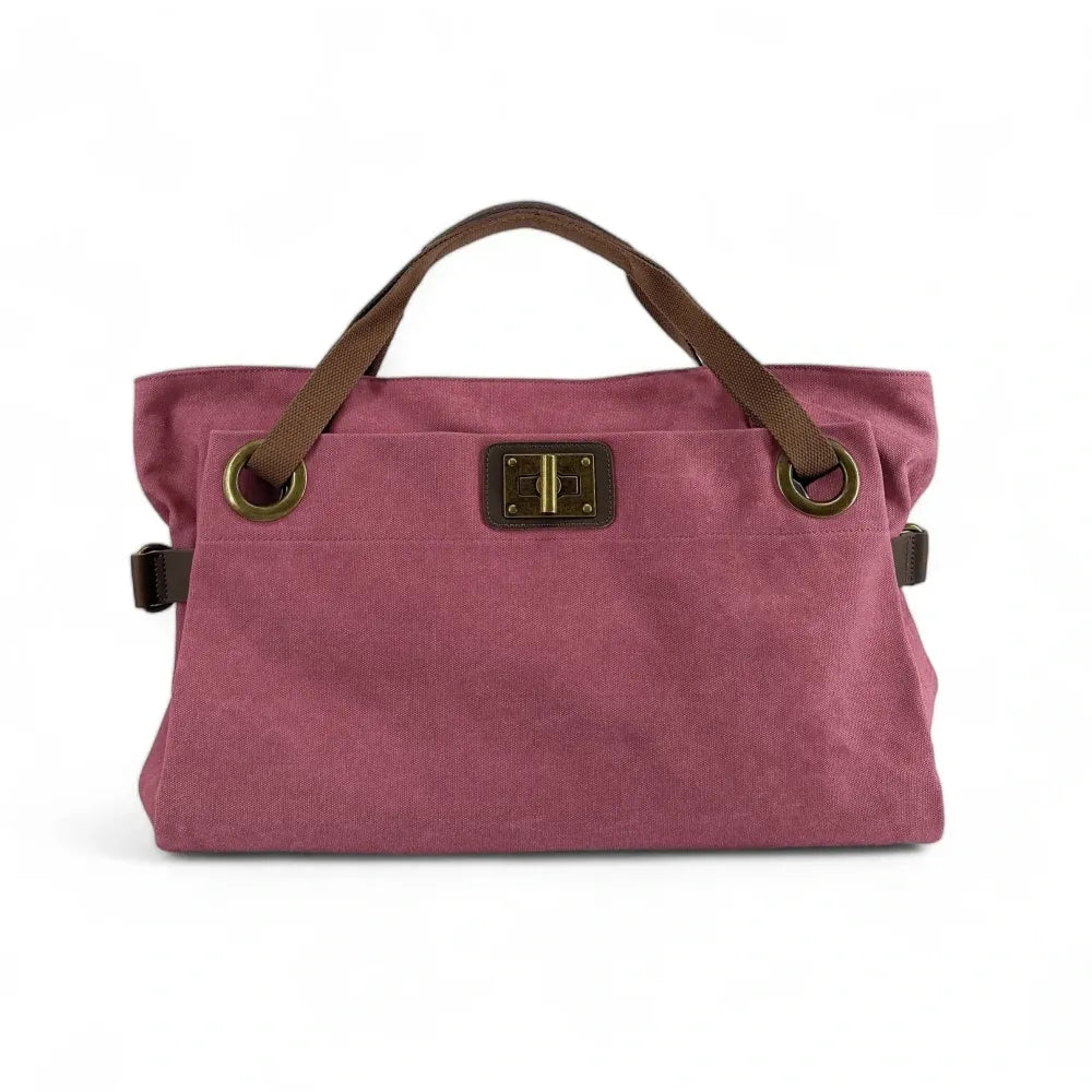 Sac week-end en cuir et toile TOBAGO Rouge bordeaux