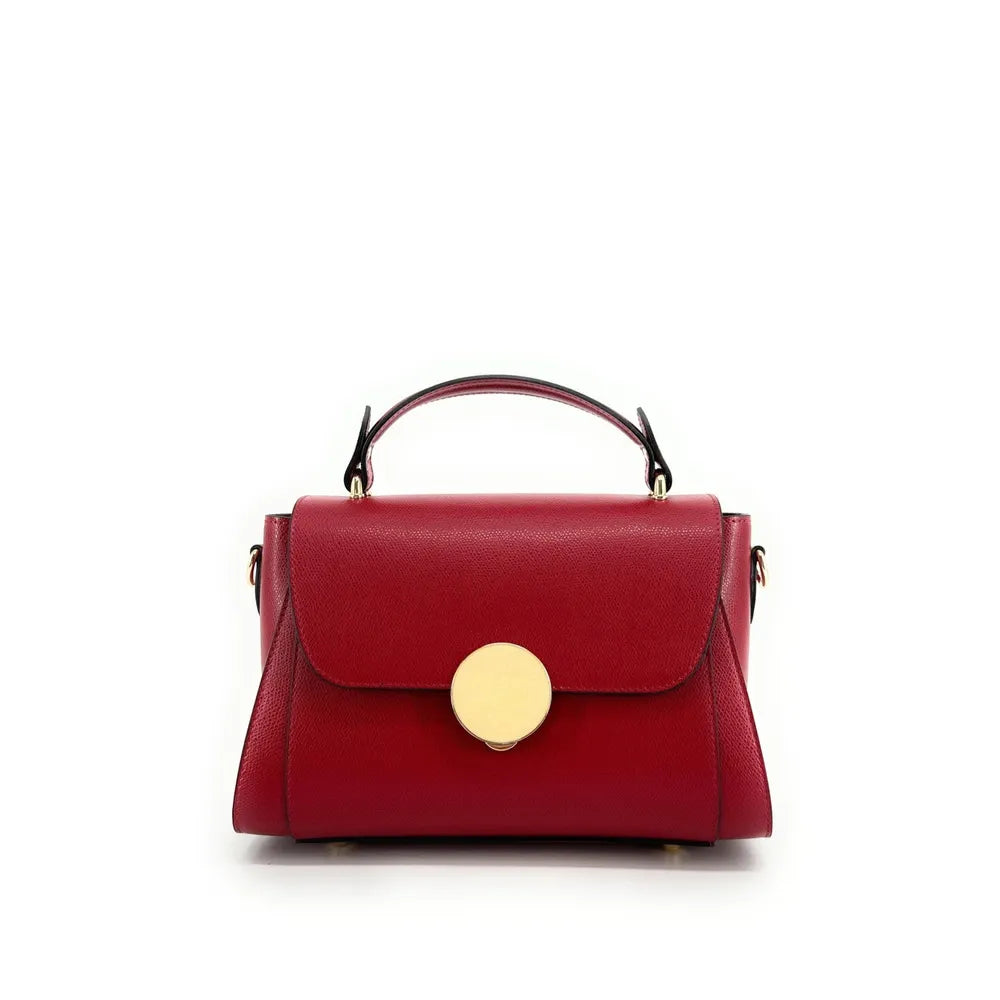 Sac à main en cuir grainé APOLLINE Rouge fraise