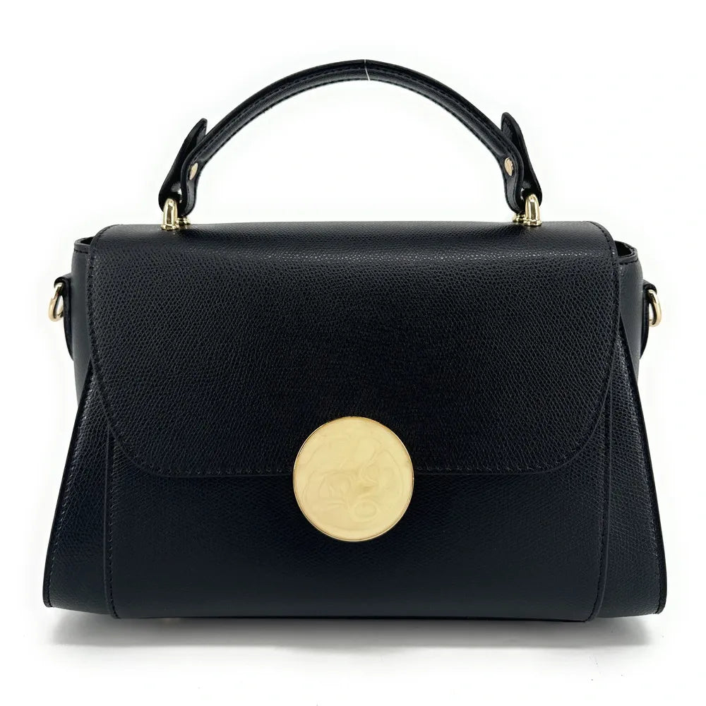 Sac à main en cuir grainé APOLLINE Noir