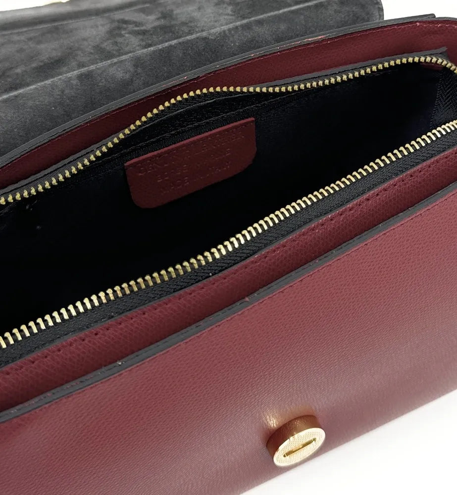 Sac à main en cuir grainé APOLLINE Rouge bordeaux