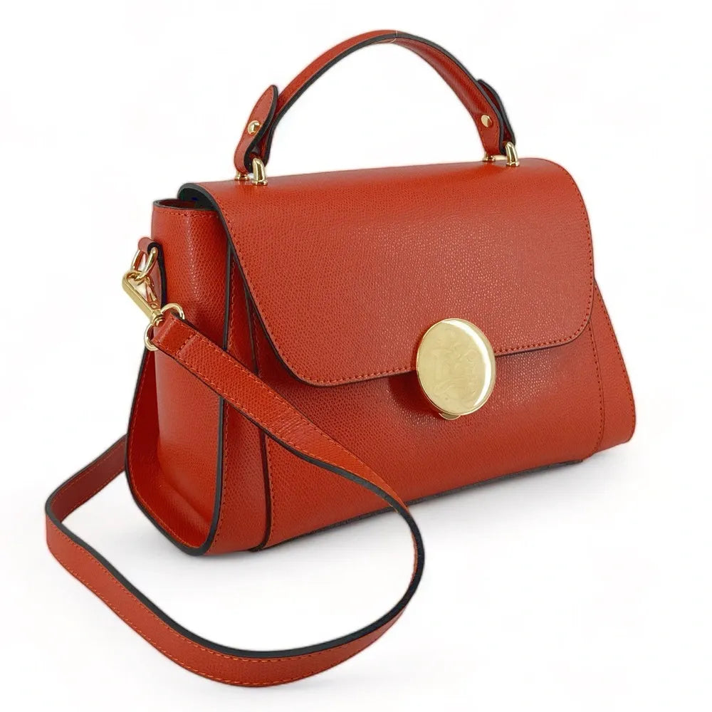 Sac à main en cuir grainé APOLLINE Ambre