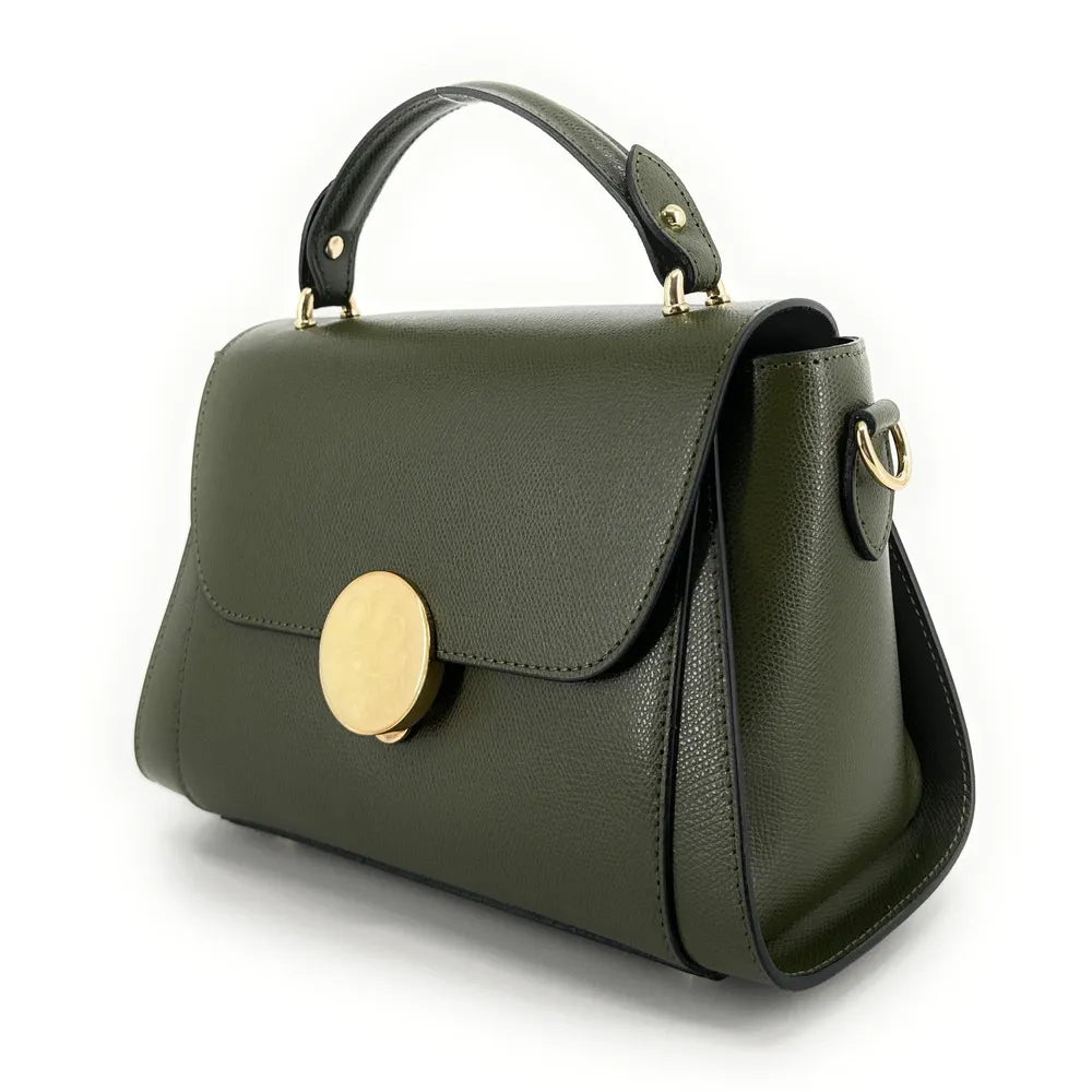 Sac à main en cuir grainé APOLLINE Kaki