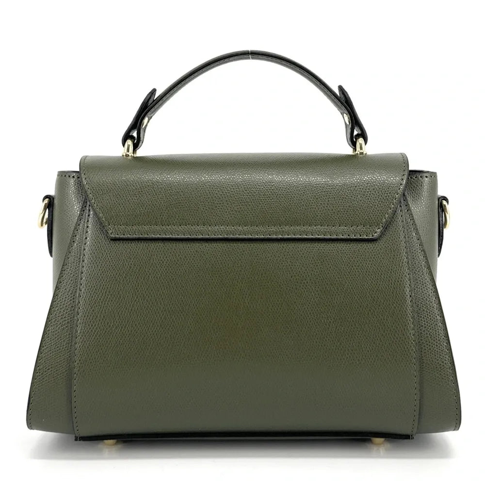 Sac à main en cuir grainé APOLLINE Kaki