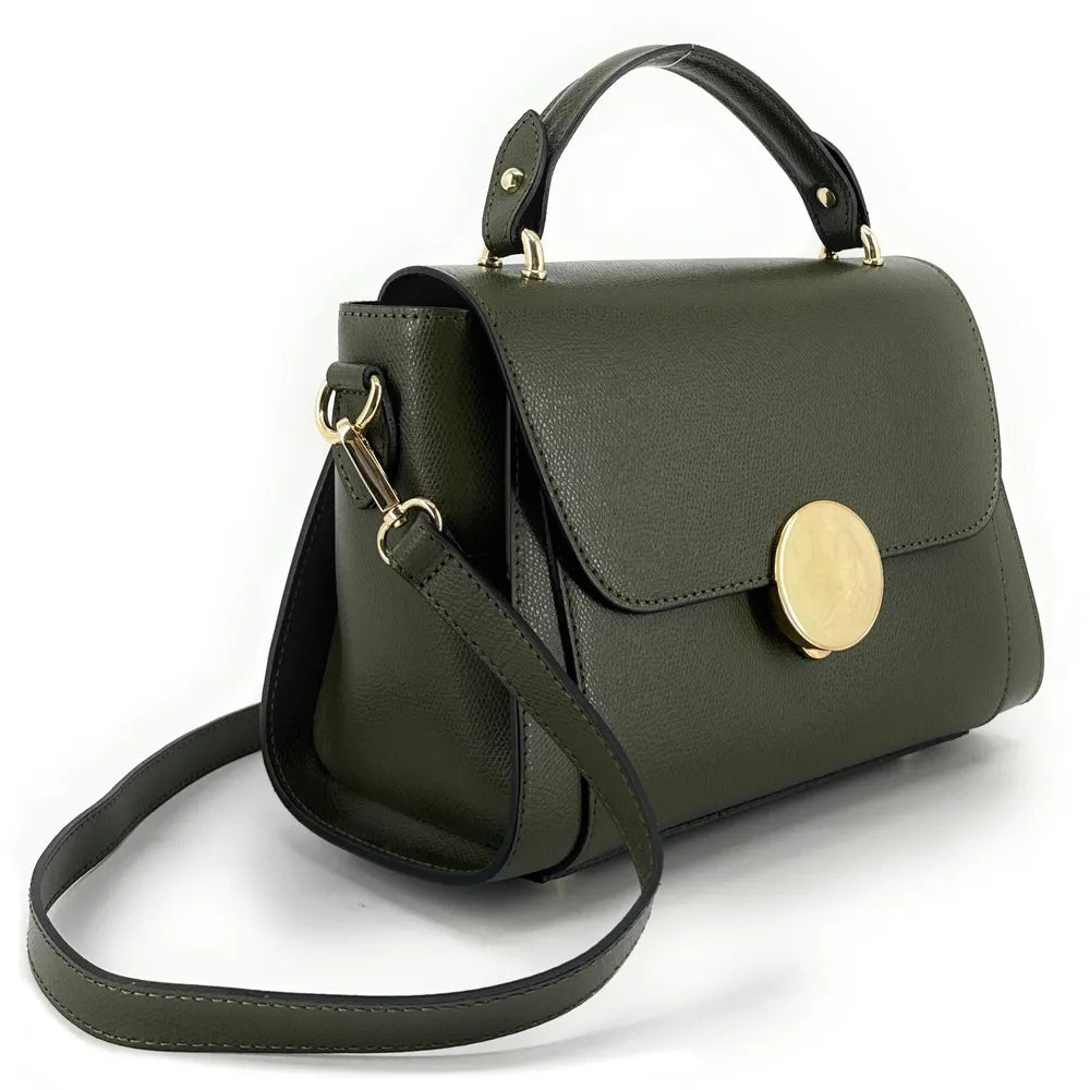 Sac à main en cuir grainé APOLLINE Kaki
