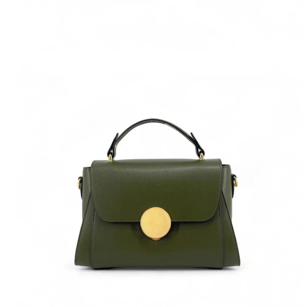 Sac à main en cuir grainé APOLLINE Kaki