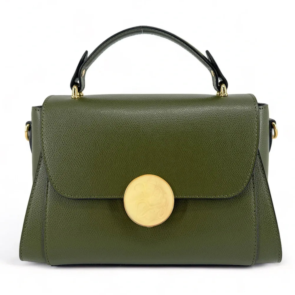 Sac à main en cuir grainé APOLLINE Kaki