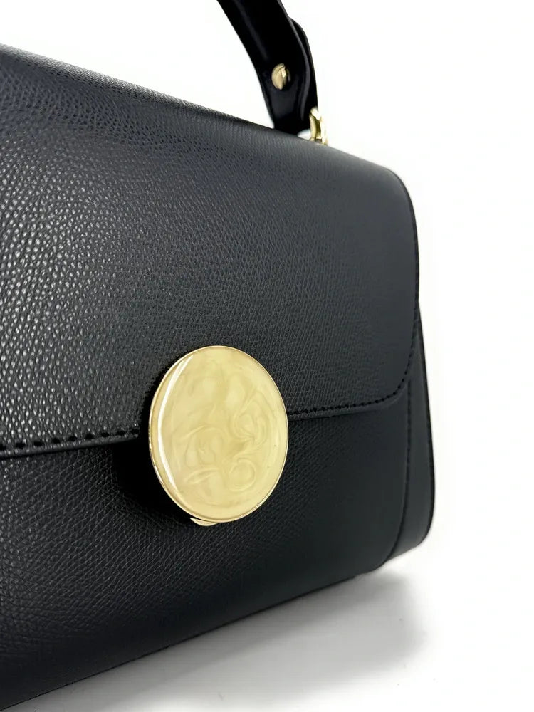 Sac à main en cuir grainé APOLLINE Noir