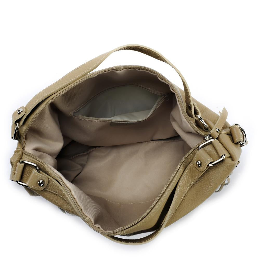 Sac à main en cuir grainé ARIZONA Taupe clair