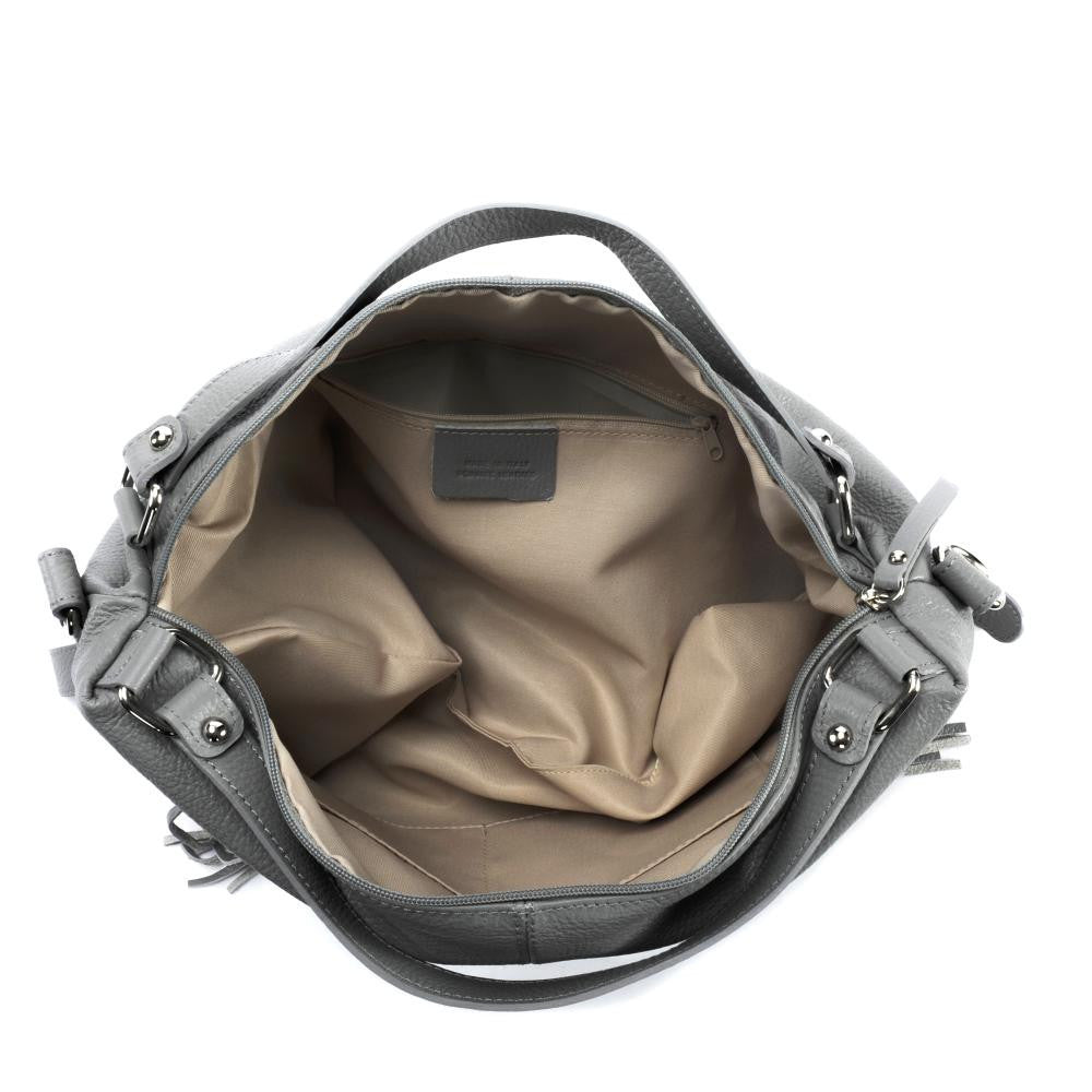 Sac à main en cuir grainé ARIZONA Gris clair