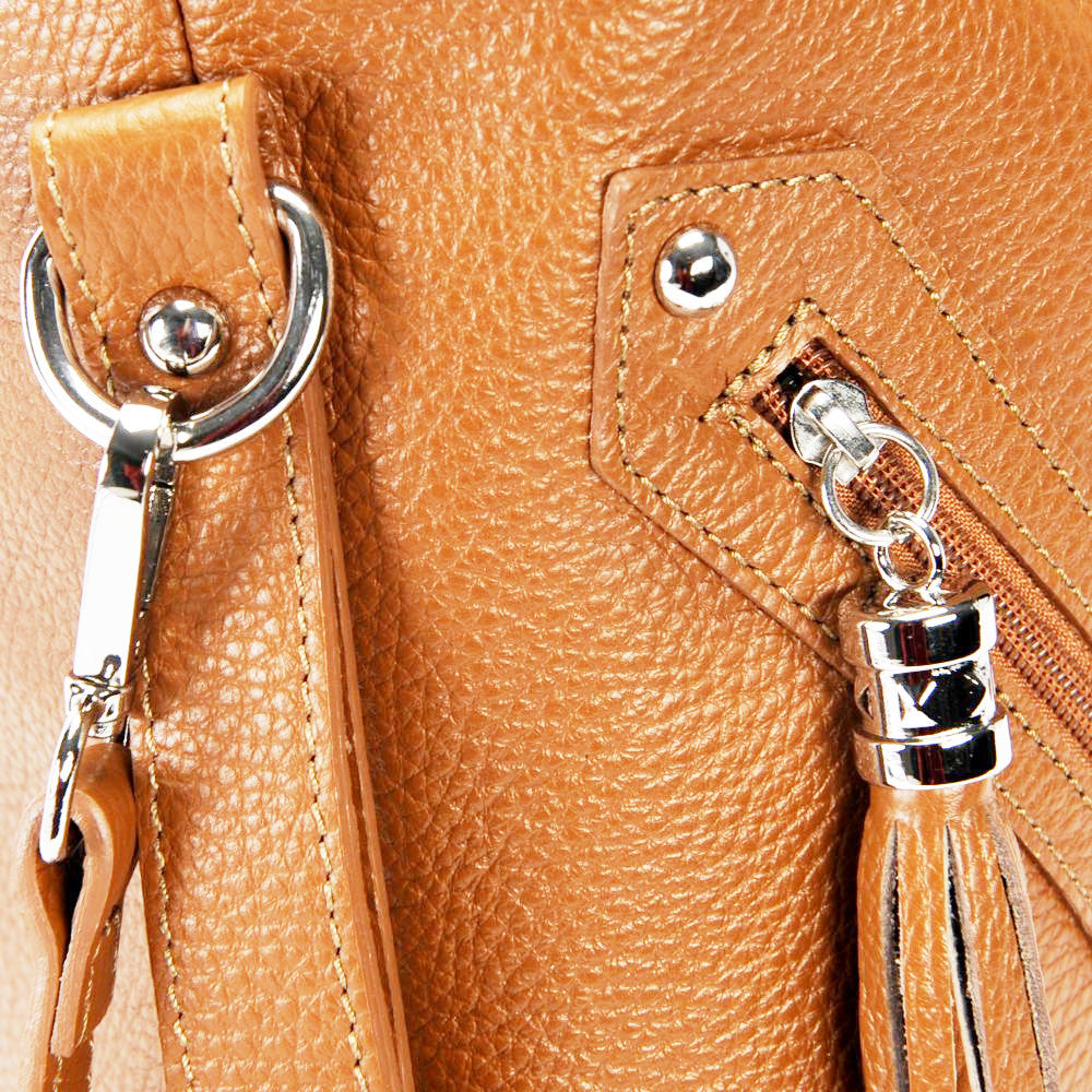 Sac à main en cuir grainé ARIZONA Cognac