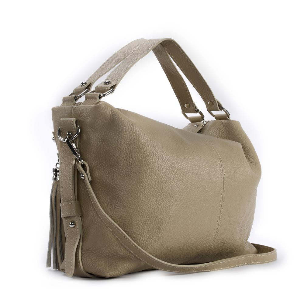 Sac à main en cuir grainé ARIZONA Taupe clair