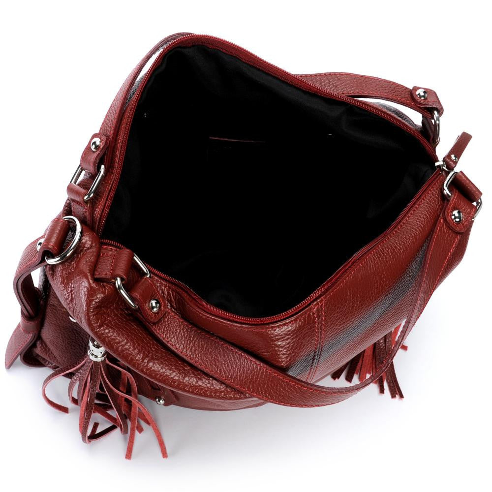 Sac à main en cuir grainé ARIZONA Rouge foncé