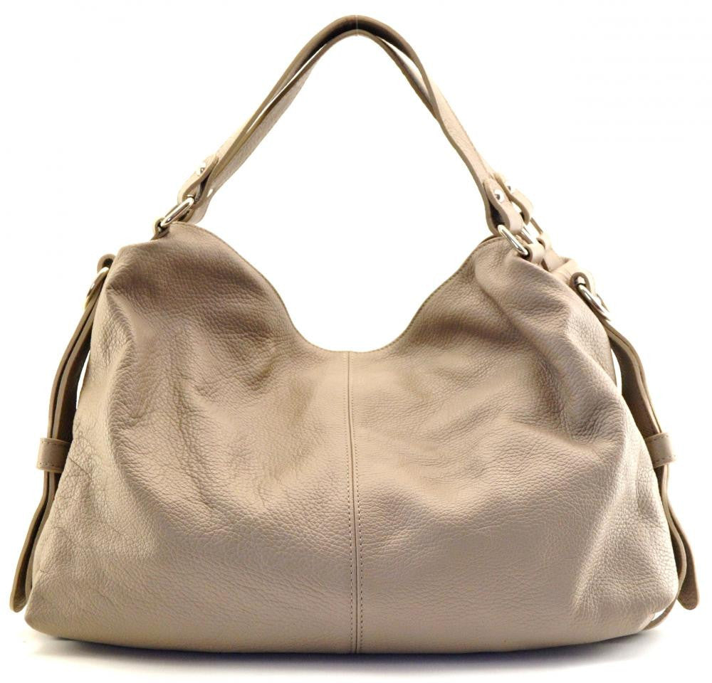 Sac à main en cuir grainé ARIZONA Taupe clair