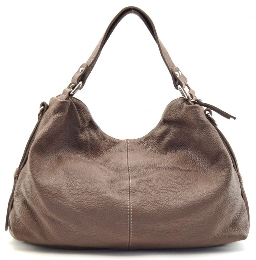 Sac à main en cuir grainé ARIZONA Taupe foncé
