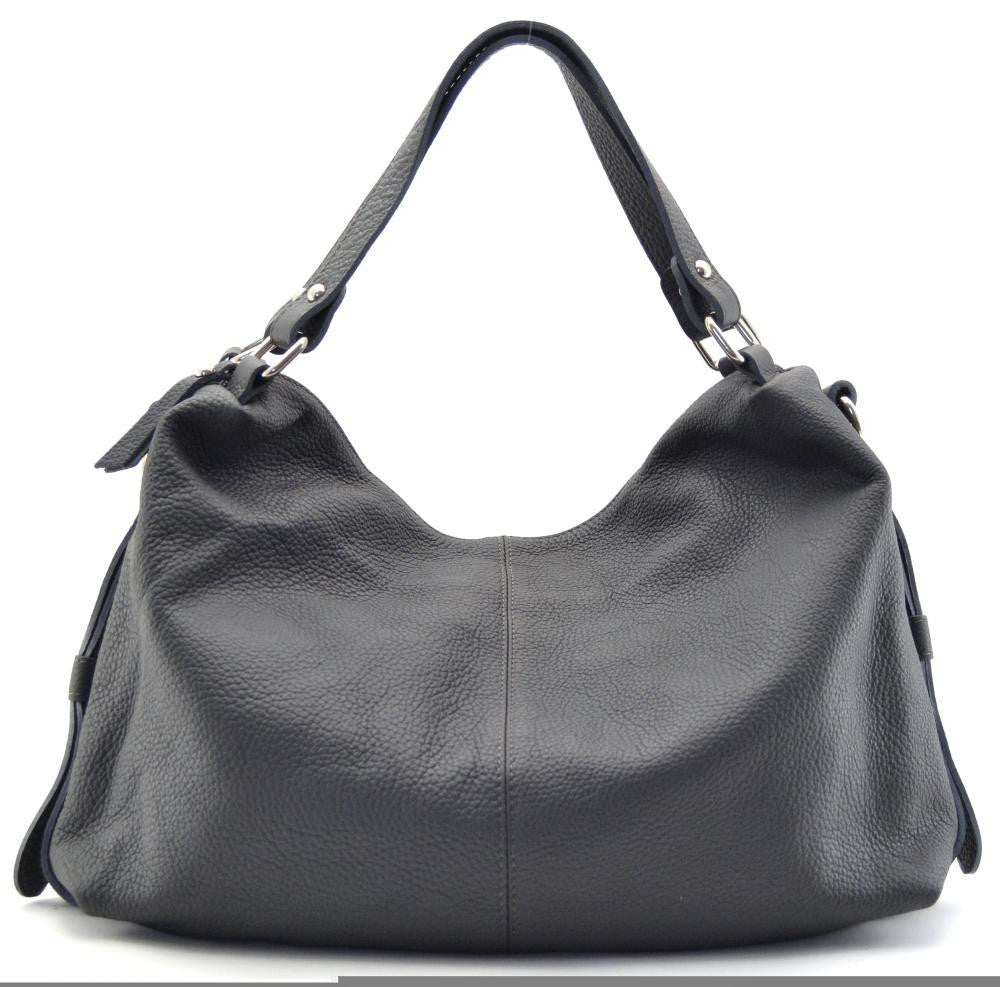 Sac à main en cuir grainé ARIZONA Gris foncé