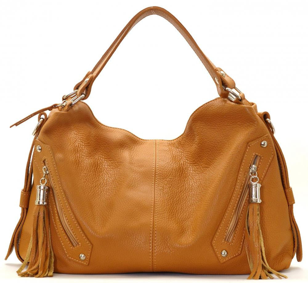 Sac à main en cuir grainé ARIZONA Cognac
