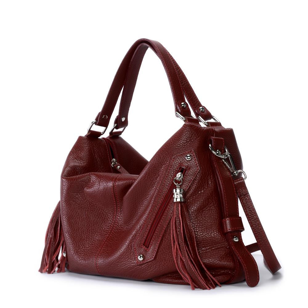Sac à main en cuir grainé ARIZONA Rouge foncé
