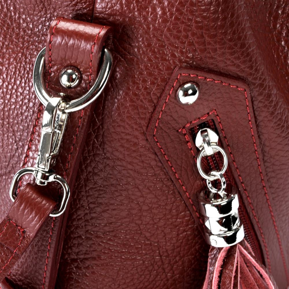 Sac à main en cuir grainé ARIZONA Rouge foncé