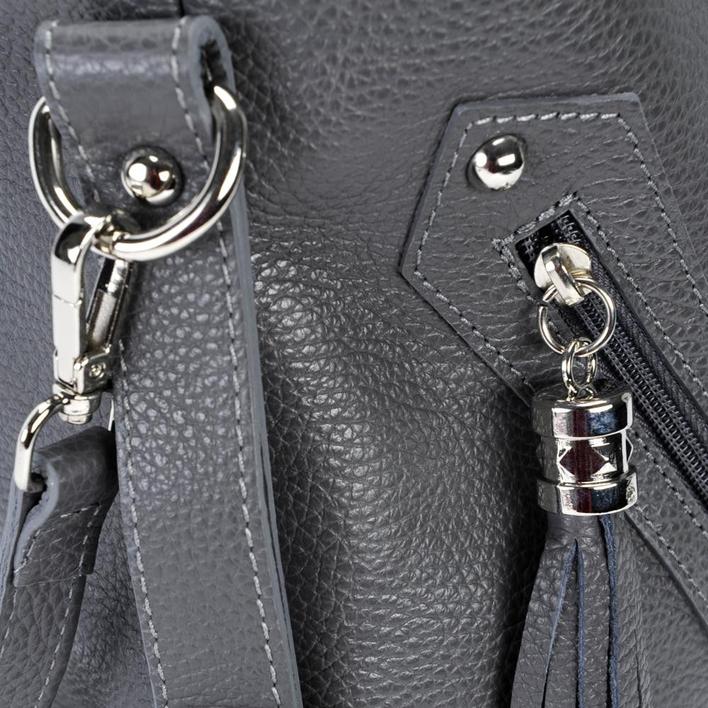 Sac à main en cuir grainé ARIZONA Gris foncé