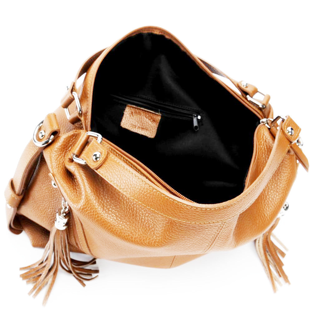 Sac à main en cuir grainé ARIZONA Cognac