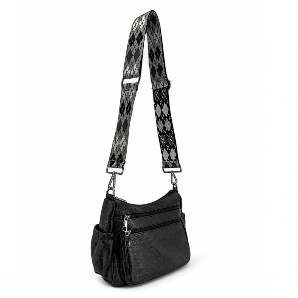 Sac à main en cuir grainé BROOKLYN Noir