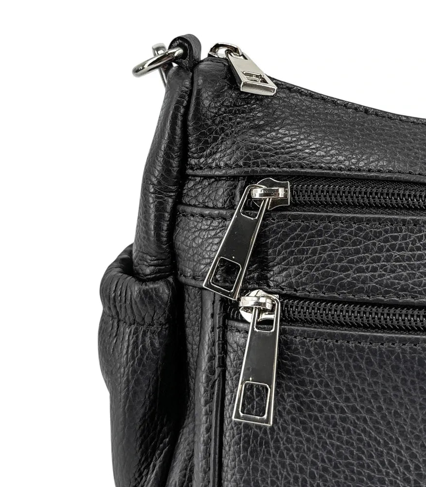 Sac à main en cuir grainé BROOKLYN Noir