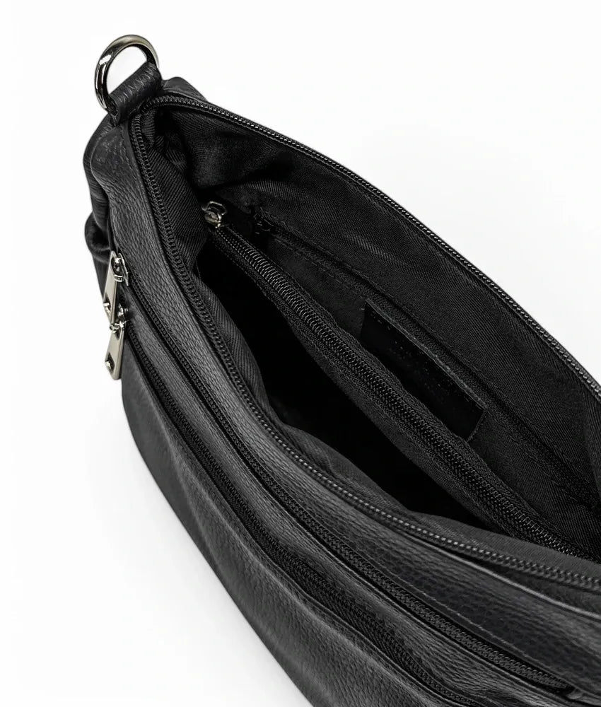 Sac à main en cuir grainé BROOKLYN Noir