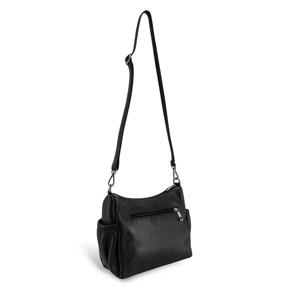 Sac à main en cuir grainé BROOKLYN Noir