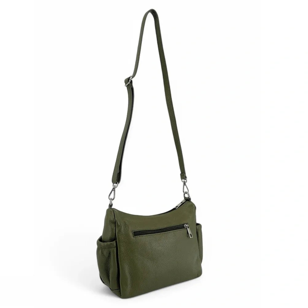 Sac à main en cuir grainé BROOKLYN Kaki