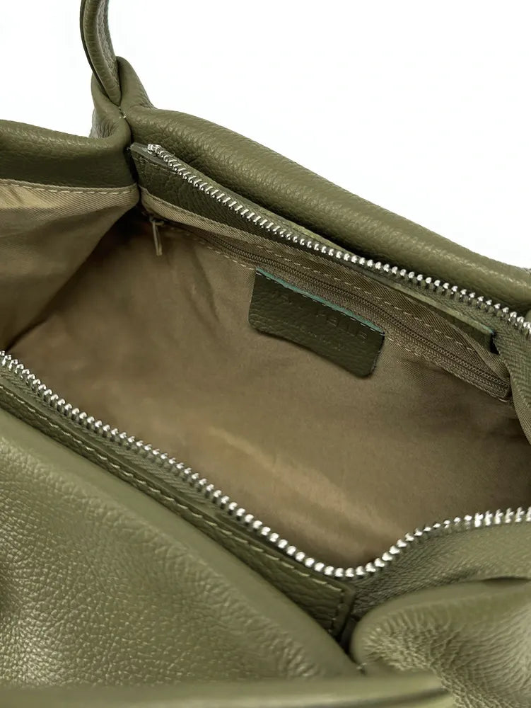 Sac à main en cuir grainé BUBBLE Kaki