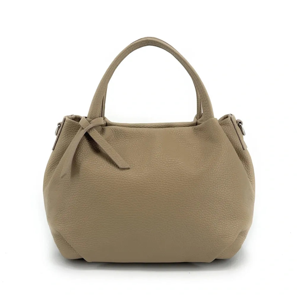 Sac à main en cuir grainé BUBBLE Taupe clair