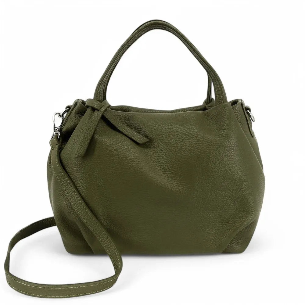 Sac à main en cuir grainé BUBBLE Kaki
