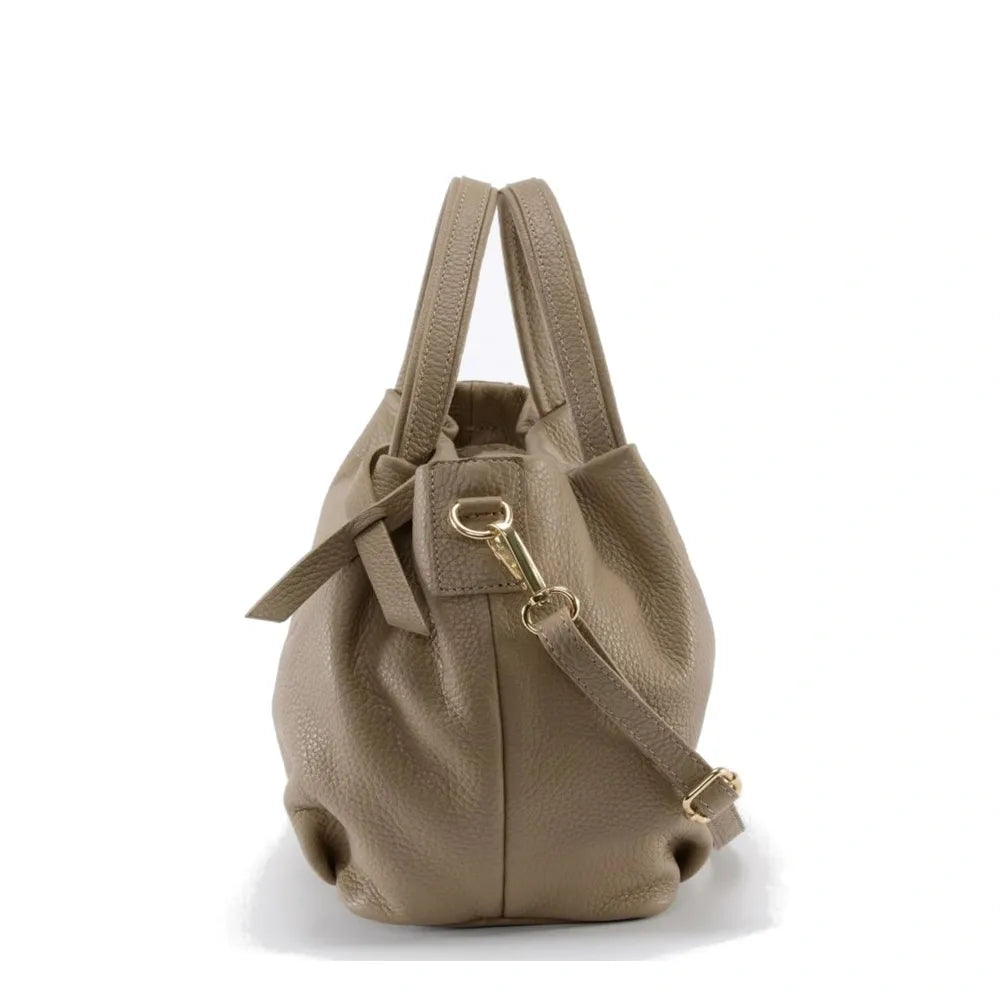 Sac à main en cuir grainé BUBBLE Taupe foncé
