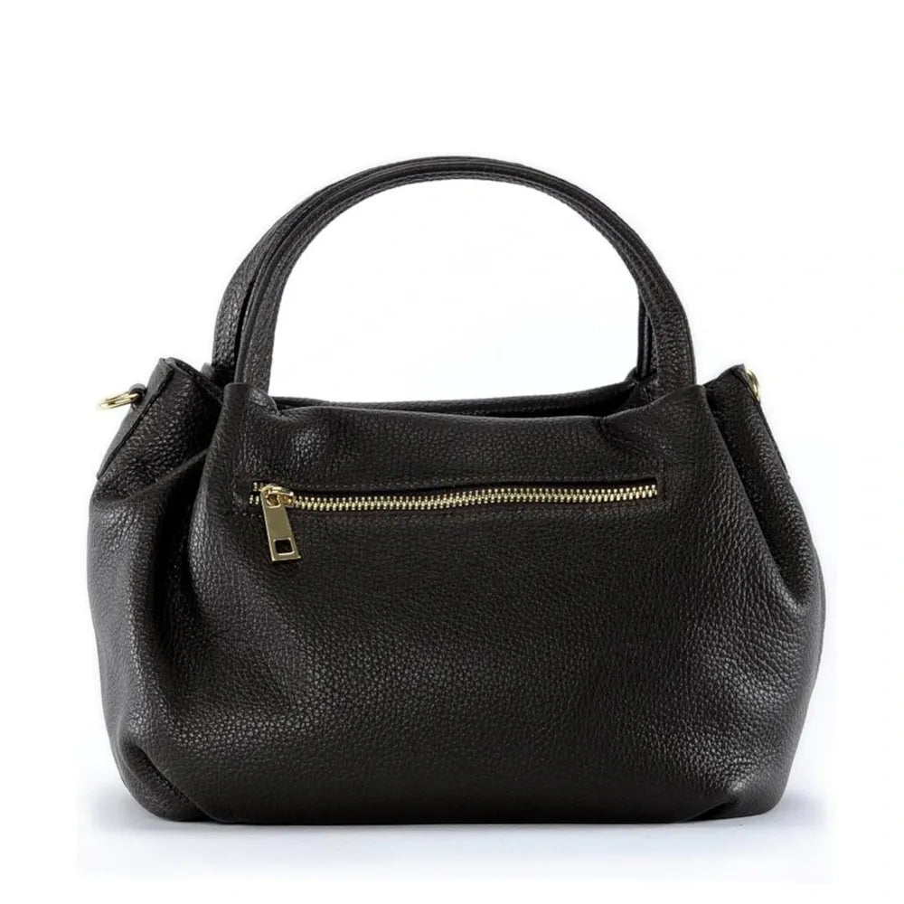 Sac à main en cuir grainé BUBBLE Chocolat