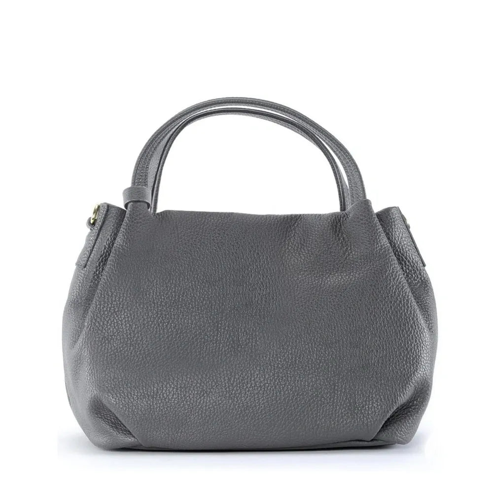 Sac à main en cuir grainé BUBBLE Gris foncé