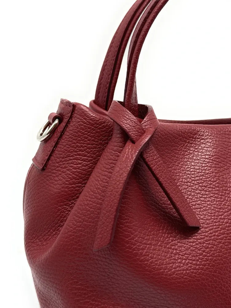 Sac à main en cuir grainé BUBBLE Rouge foncé