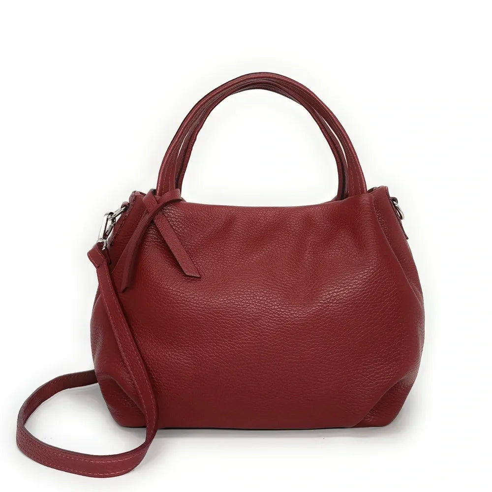 Sac à main en cuir grainé BUBBLE Rouge foncé