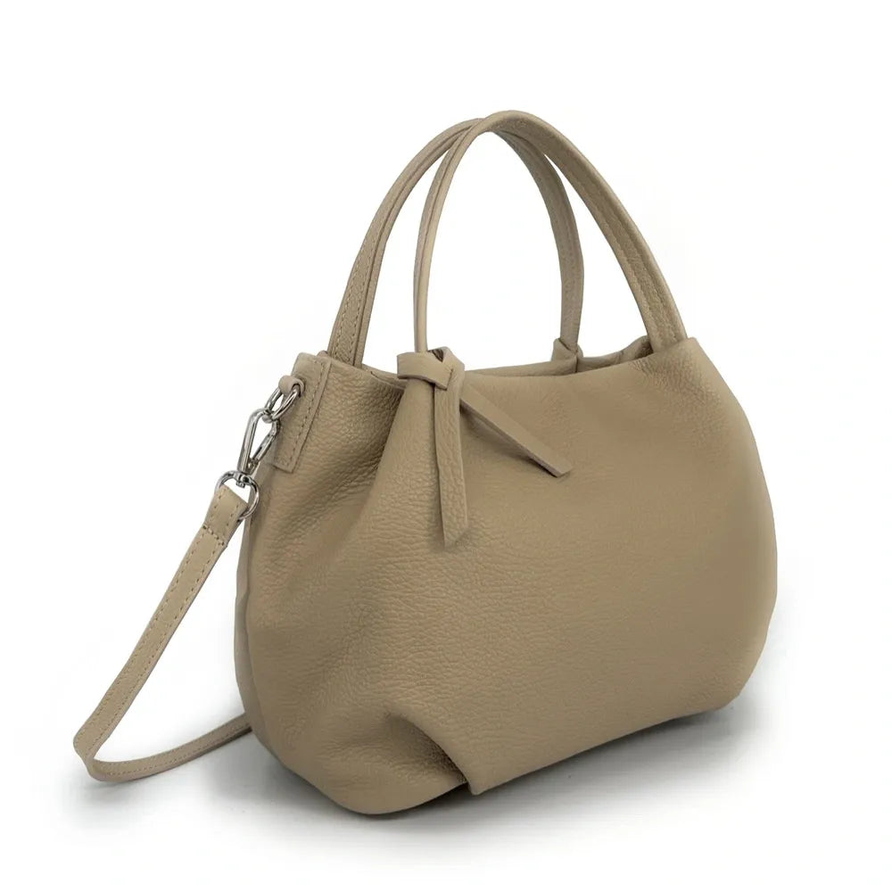 Sac à main en cuir grainé BUBBLE Taupe clair