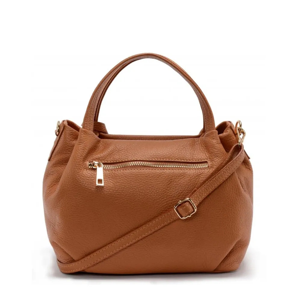 Sac à main en cuir grainé BUBBLE Camel foncé