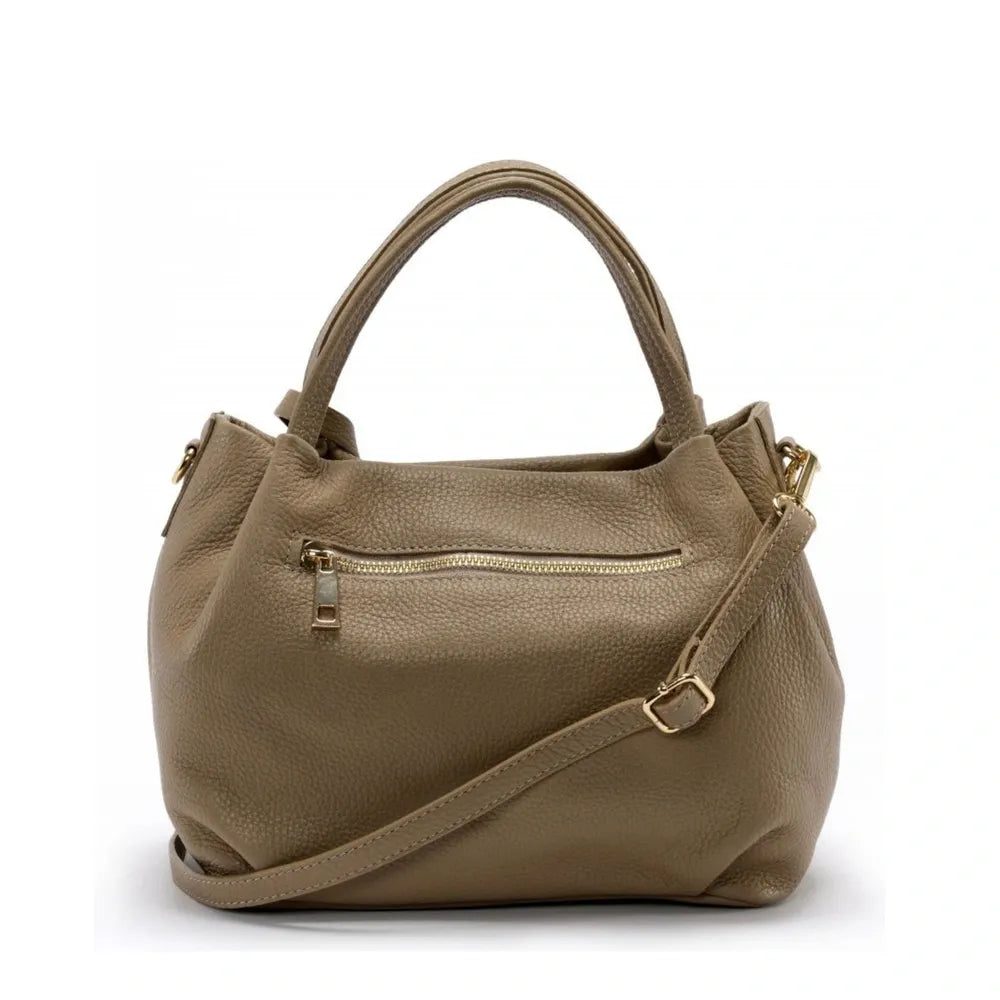 Sac à main en cuir grainé BUBBLE Taupe foncé