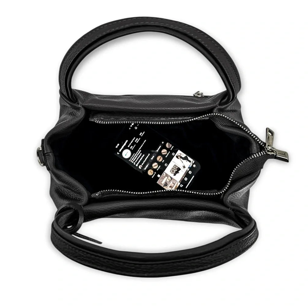 Sac à main en cuir grainé BUBBLE Noir