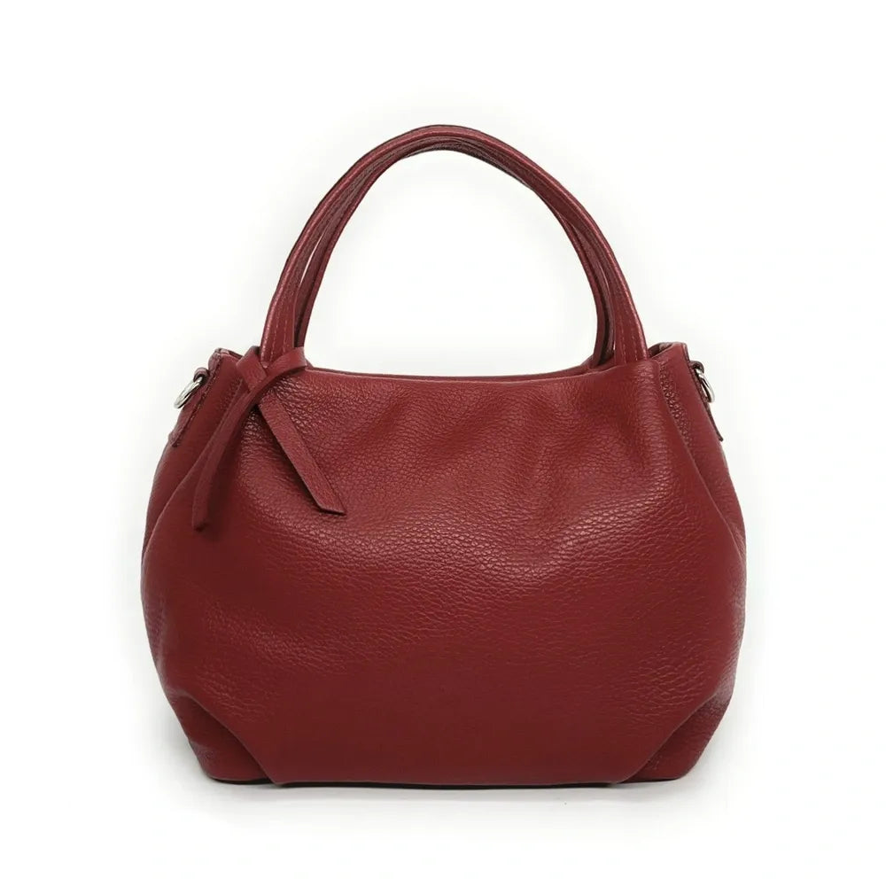 Sac à main en cuir grainé BUBBLE Rouge foncé