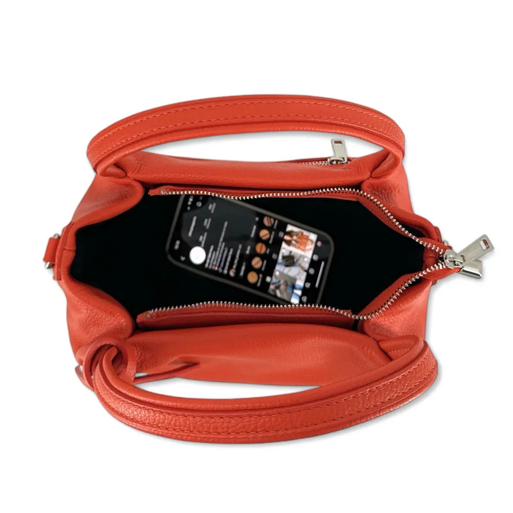 Sac à main en cuir grainé BUBBLE Orange