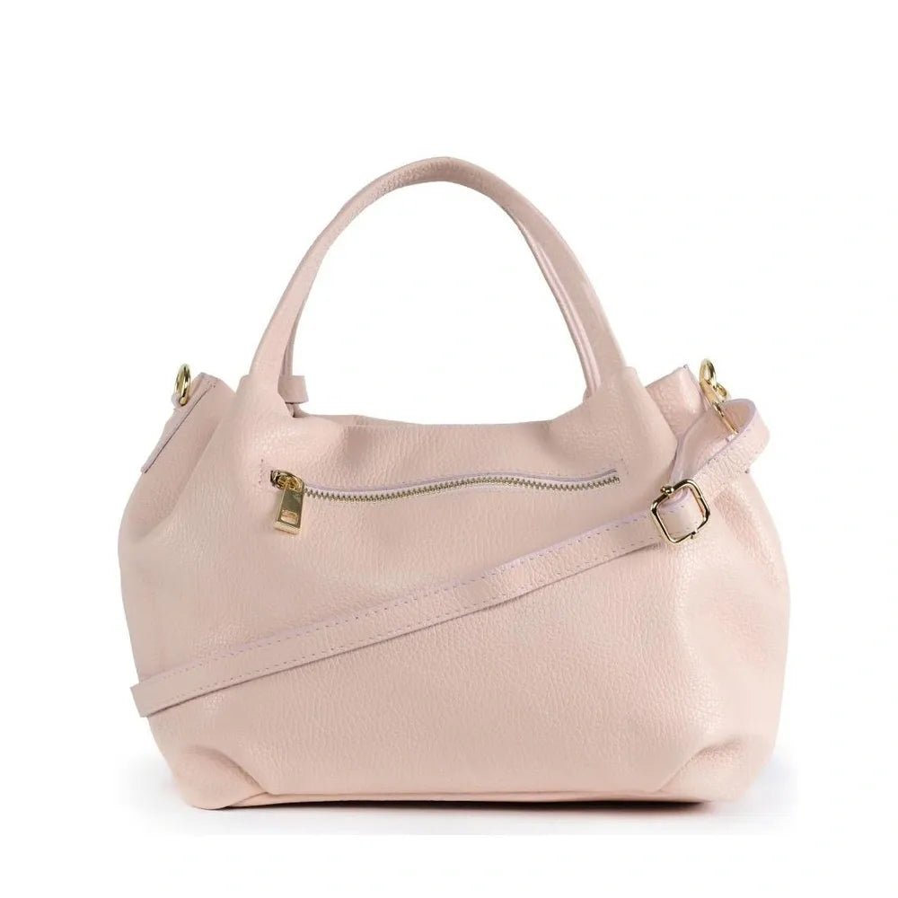Sac à main en cuir grainé BUBBLE Rose nude