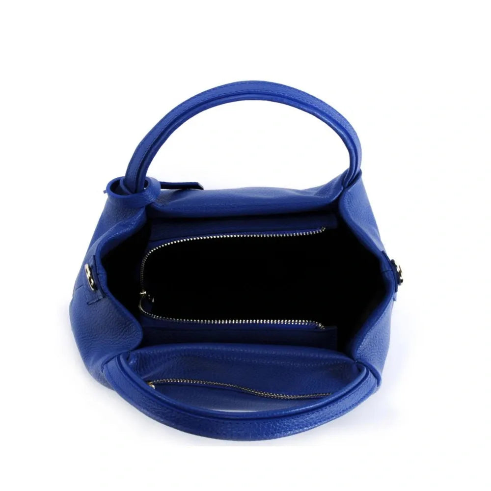 Sac à main en cuir grainé BUBBLE Bleu roi