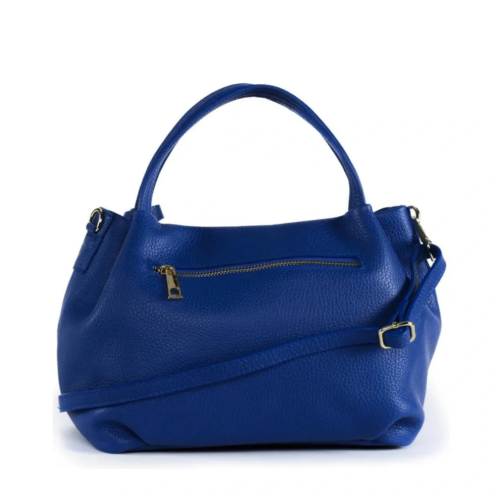 Sac à main en cuir grainé BUBBLE Bleu roi