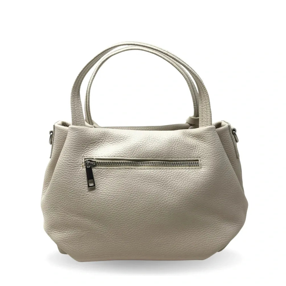 Sac à main en cuir grainé BUBBLE Beige crème