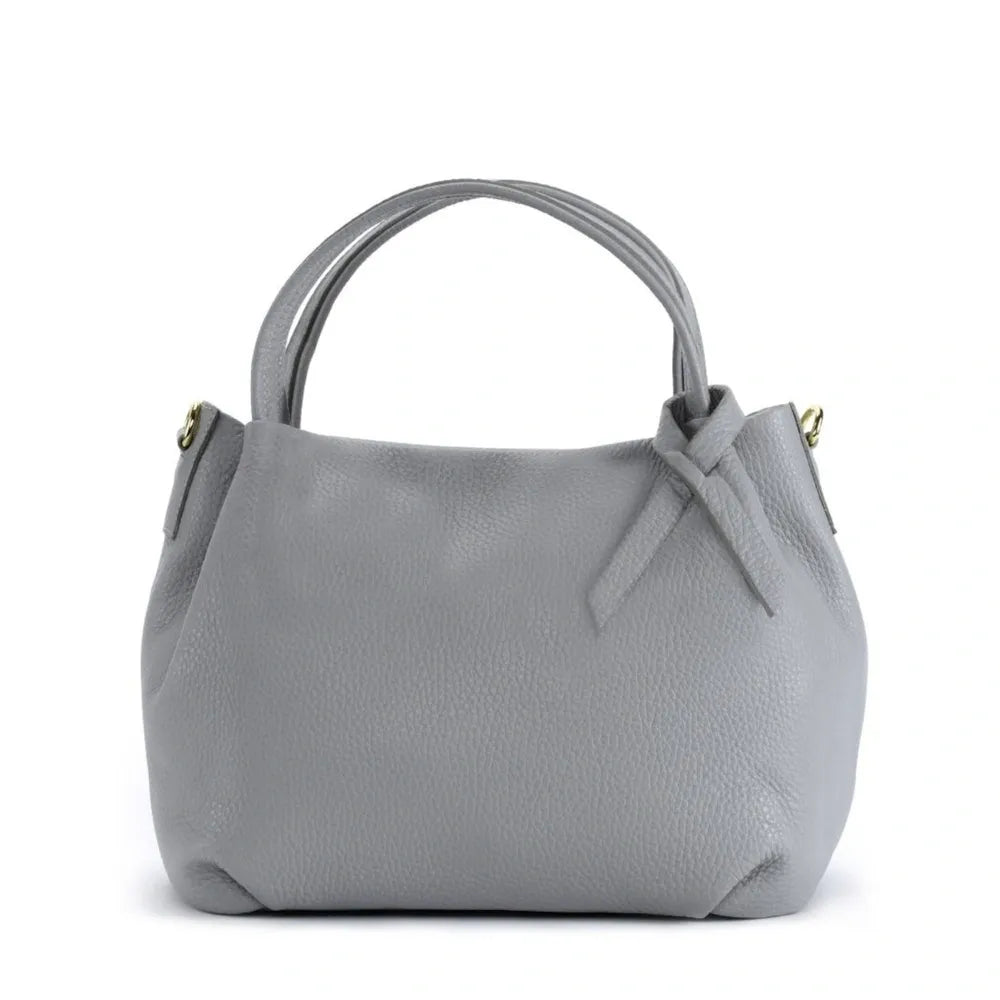 Sac à main en cuir grainé BUBBLE Gris clair