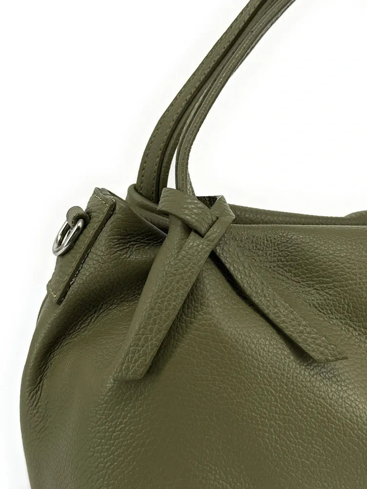 Sac à main en cuir grainé BUBBLE Kaki