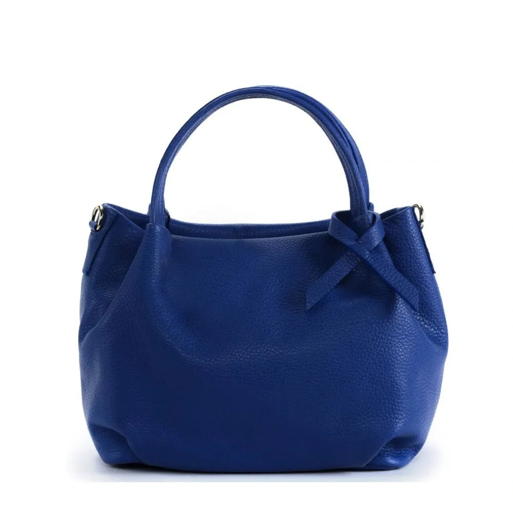 Sac à main en cuir grainé BUBBLE Bleu roi